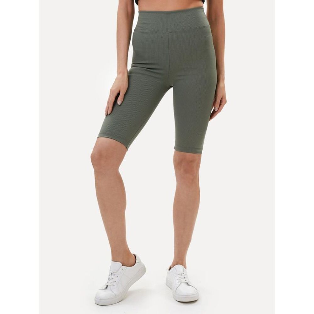 Womens/Ladies Mira Ribbed Shorts / Olive